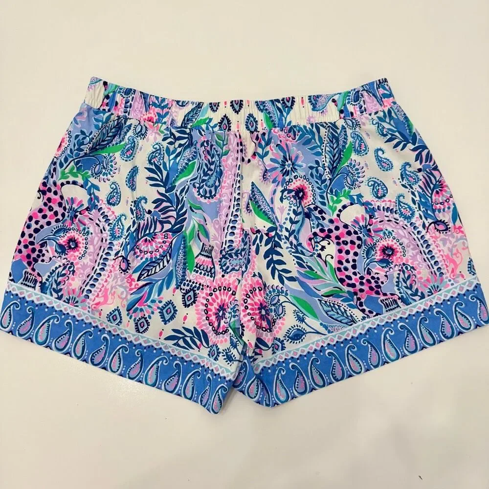 Lilly Pulitzer Womens Blue Macadamia Haute Cature Engineered Katia Short Medium - Picture 6 of 6